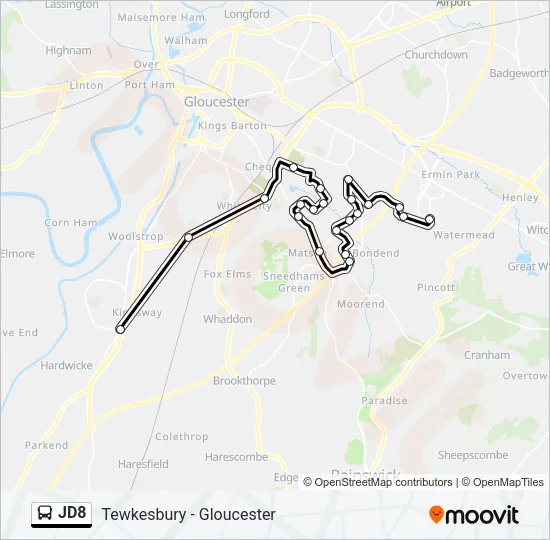 JD8 Bus Line Map
