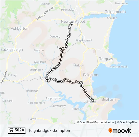 502A Bus Line Map