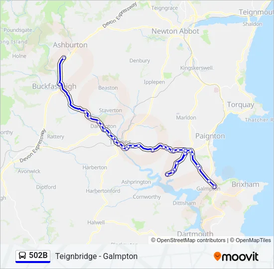 502B Bus Line Map