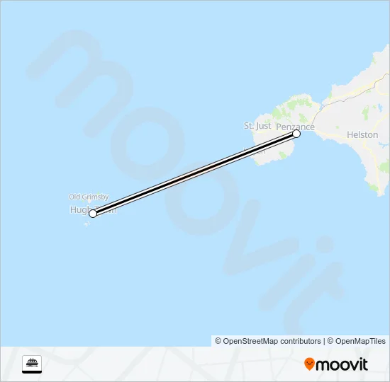 ISLES OF SCILLY FERRY Ferry Line Map