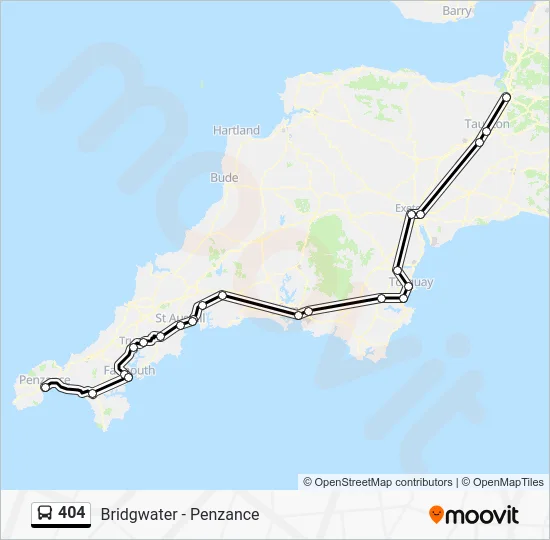 404 Route - Grampound With Creed - Penzance: Schedules, Stops & Maps ...