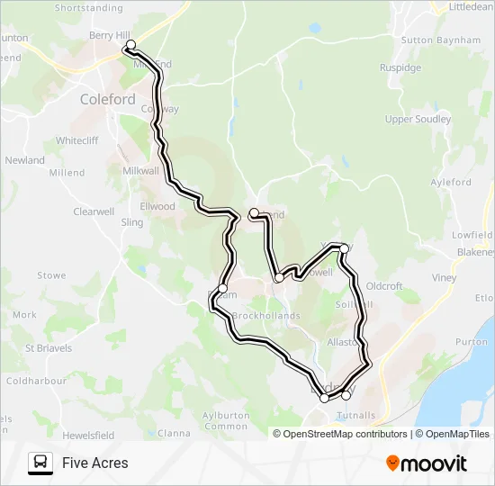 FIVE ACRES HS1 Bus Line Map