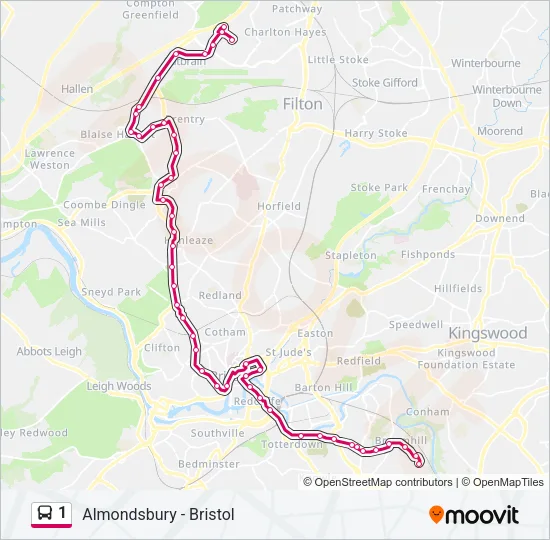 1 Bus Line Map