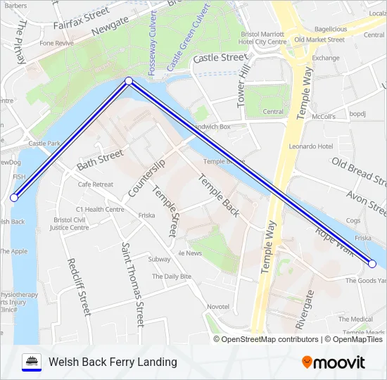 NETHAM SERVICE Ferry Line Map