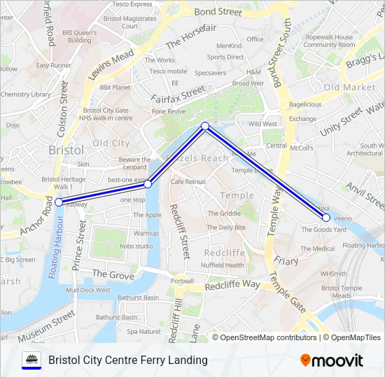 NETHAM SERVICE Ferry Line Map