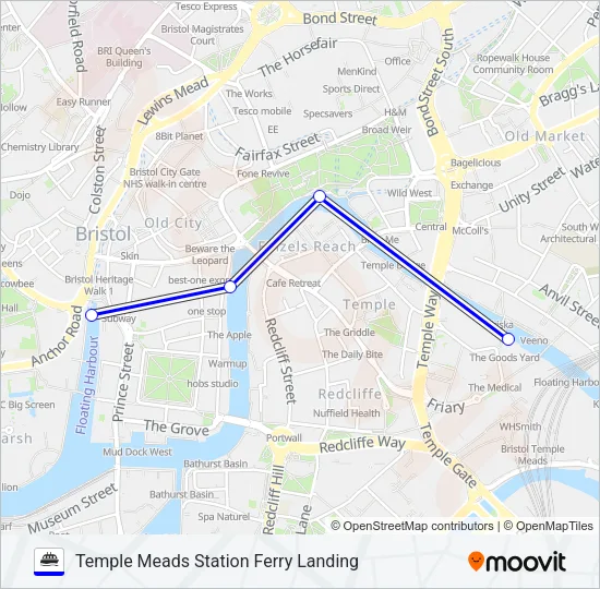 NETHAM SERVICE Ferry Line Map