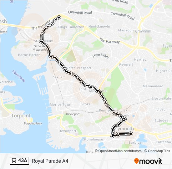 43a Route Schedules Stops Maps Royal Parade A4 Updated 