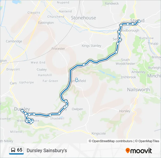 65 Route: Schedules, Stops & Maps - Dursley Sainsbury's (Updated)