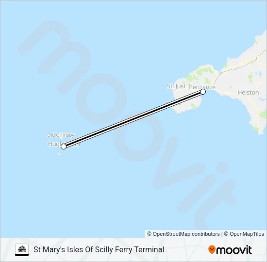 ISLES OF SCILLY FERRY Ferry Line Map