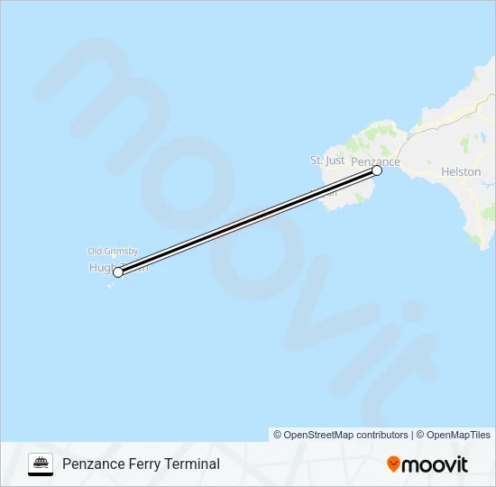 ISLES OF SCILLY FERRY Ferry Line Map