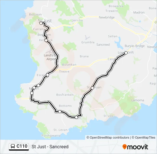 C110 Bus Line Map