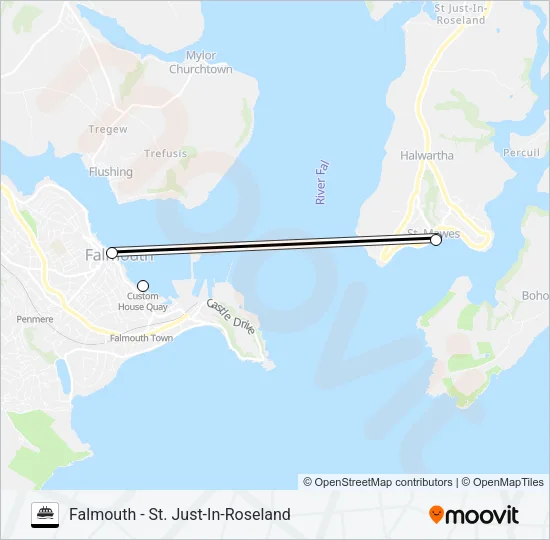 ST MAWES FERRY Ferry Line Map