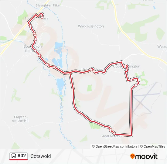 802 Route: Schedules, Stops & Maps - Bourton-On-The-Water, Pulhams Bus ...