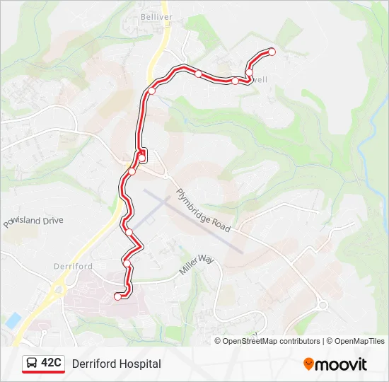 42C Route: Schedules, Stops & Maps - Derriford Hospital (Updated)