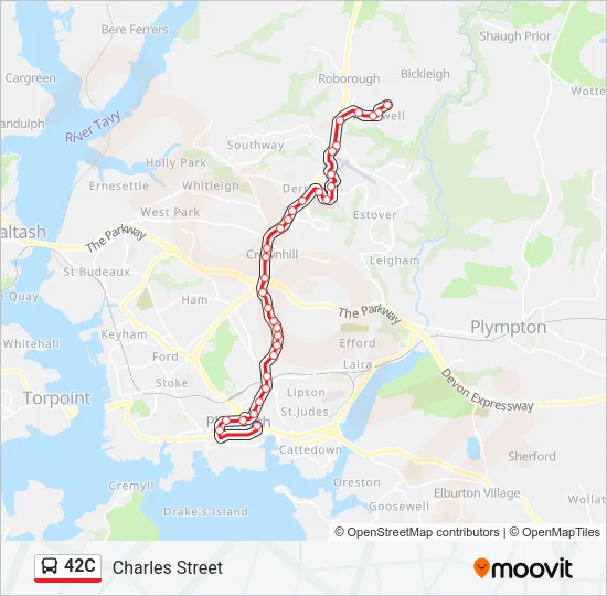 42C Bus Line Map