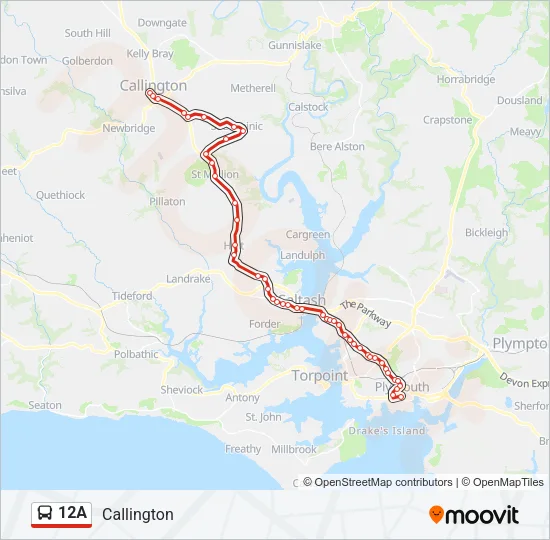 12A Bus Line Map