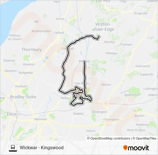 KLB8 CHIPPING SODBURY AND YATE Bus Line Map