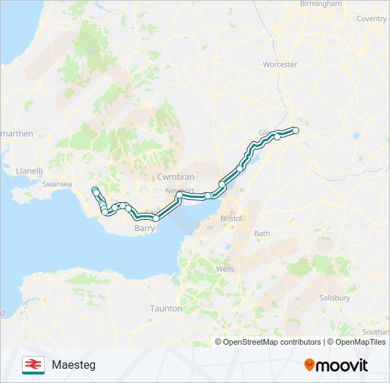 TRANSPORT FOR WALES Train Line Map