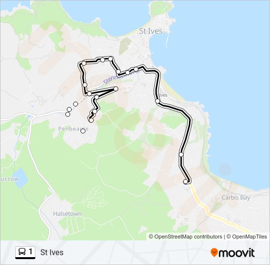 1 bus Line Map