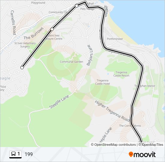 1 Bus Line Map