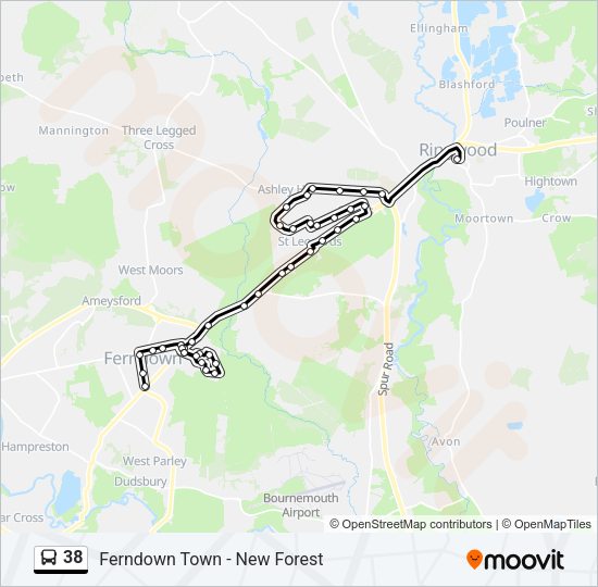 38 Bus Line Map