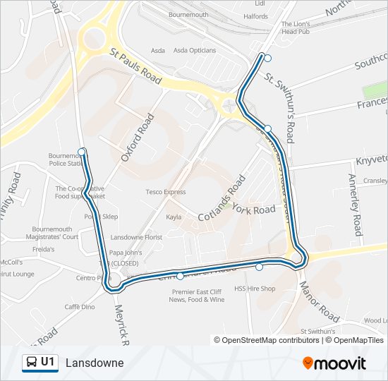 U1 bus Line Map