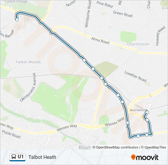 U1 bus Line Map