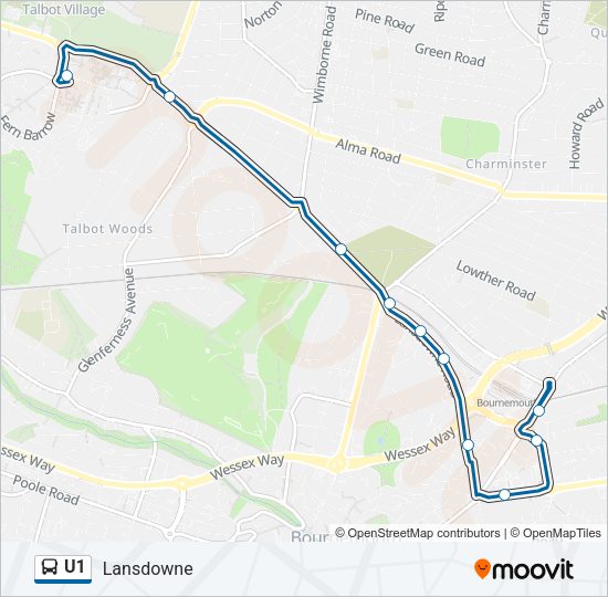 U1 Bus Line Map