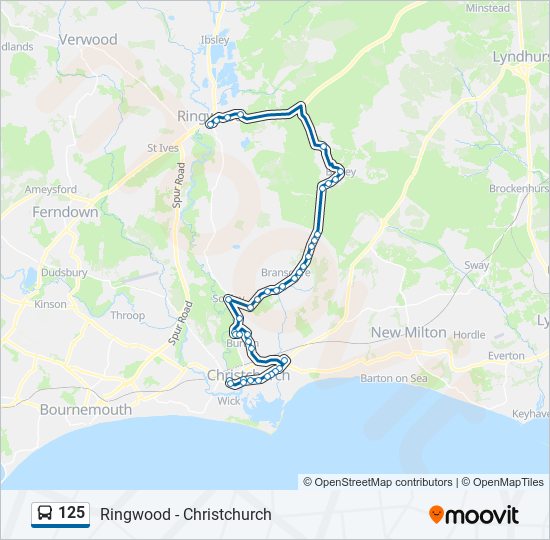 Bus 125 Route Map 125 Route: Schedules, Stops & Maps - Christchurch (Updated)