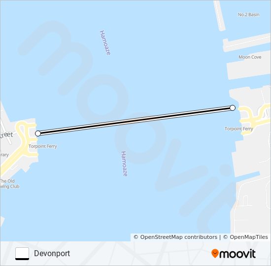 TORPOINT FERRY ferry Line Map