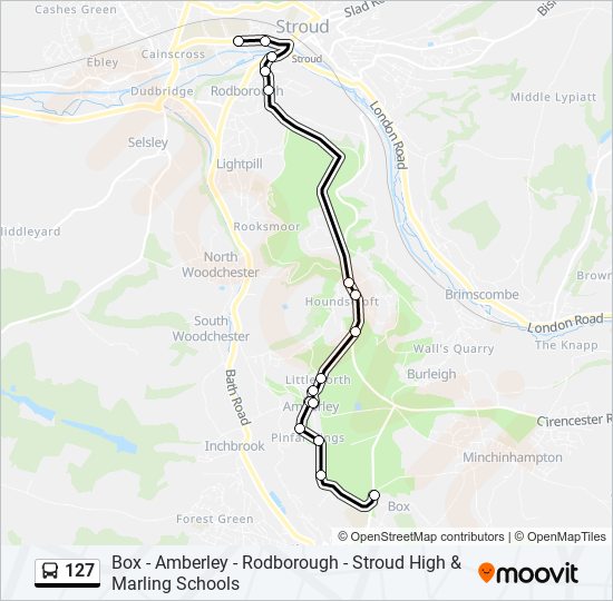 Bus 127 Route Map 127 Route: Schedules, Stops & Maps - Stroud (Updated)