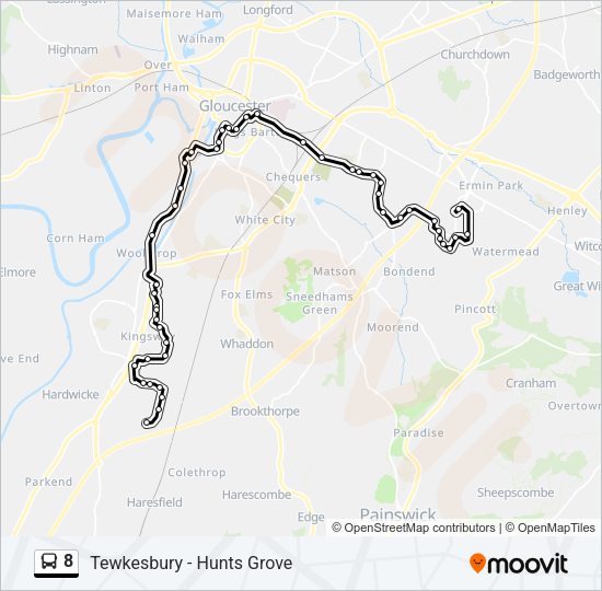 8 Bus Line Map