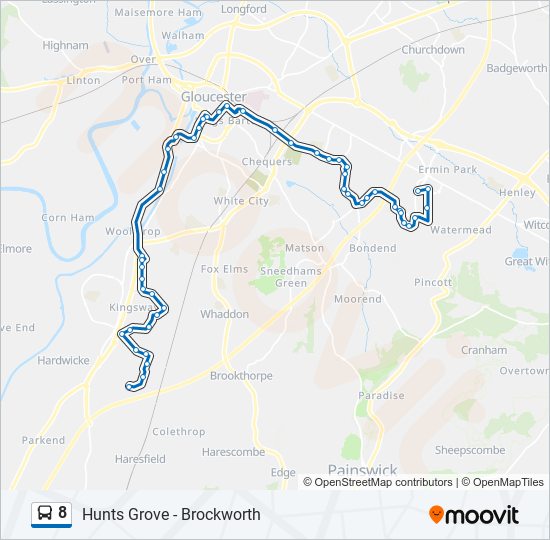 8 Route: Schedules, Stops & Maps - Quedgeley (Updated)