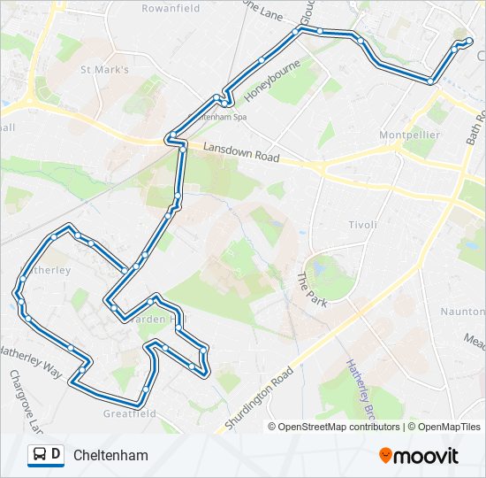 d Route Schedules, Stops & Maps Cheltenham (Updated)