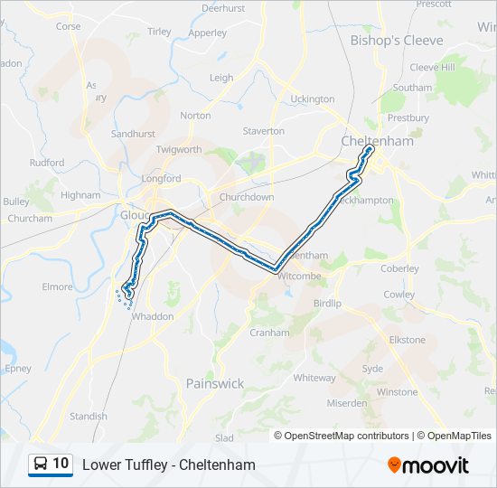 Bus 10 Route Map 10 Route: Schedules, Stops & Maps - Cheltenham (Updated)