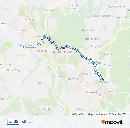 Bus 35 Route Map 35 Route: Schedules, Stops & Maps - Milkwall (Updated)