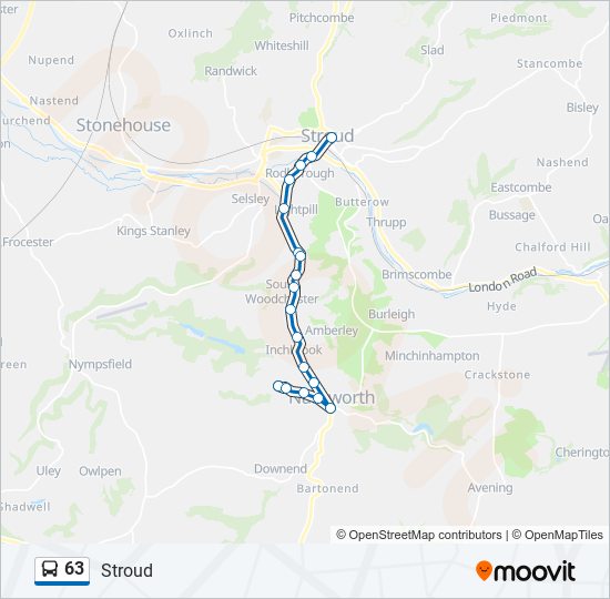 Bus 63 Route Map 63 Route: Schedules, Stops & Maps - Stroud (Updated)