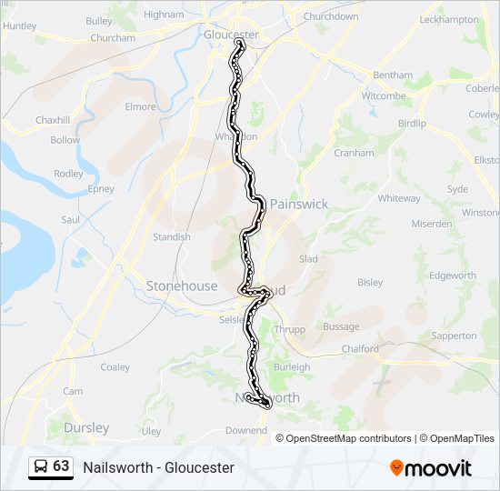 63 Bus Line Map