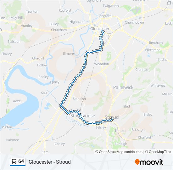 Bus 64 Route Map 64 Route: Schedules, Stops & Maps - Gloucester (Updated)