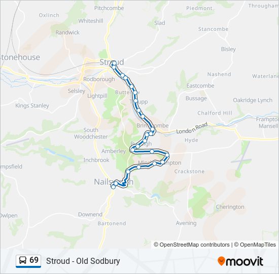 69 Bus Line Map