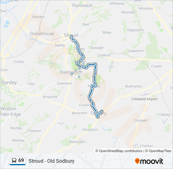 69 bus Line Map