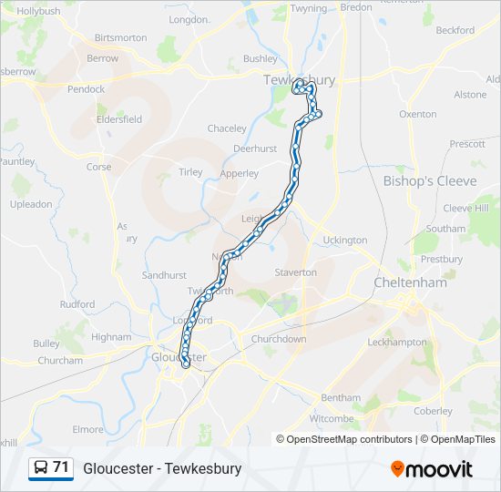 71 Bus Line Map