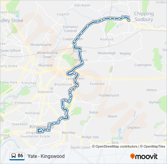 Bus 86 Route Map 86 Route: Schedules, Stops & Maps - Kingswood (Updated)