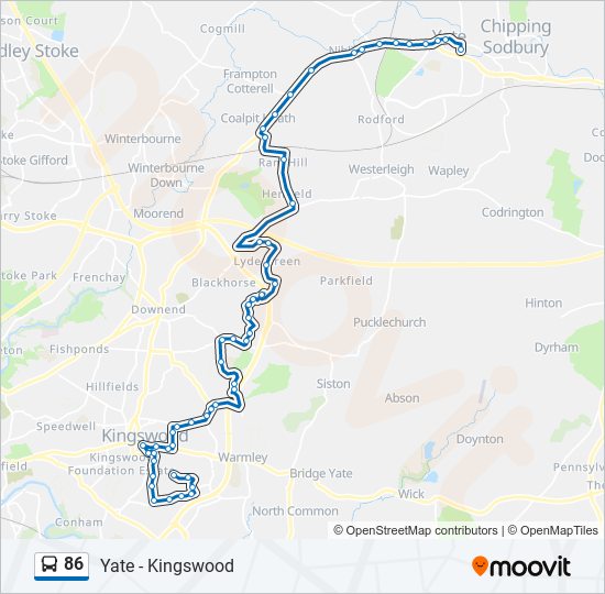 86 Route: Schedules, Stops & Maps - Yate (Updated)