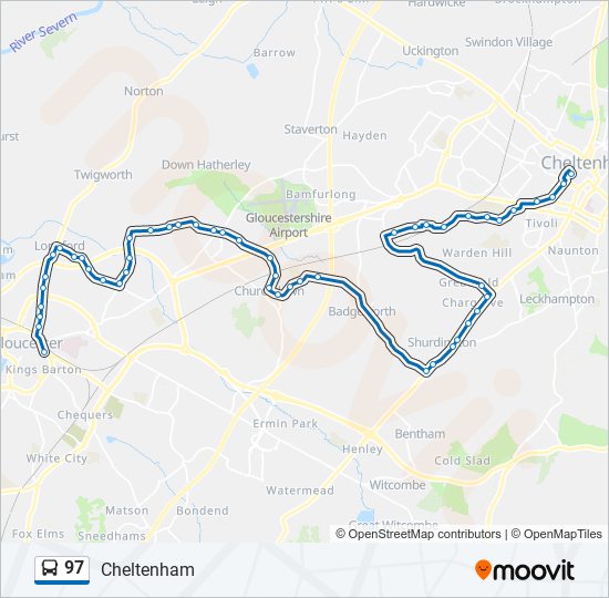 Bus 97 Route Map 97 Route: Schedules, Stops & Maps - Cheltenham (Updated)