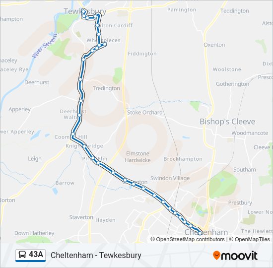 43A Bus Line Map
