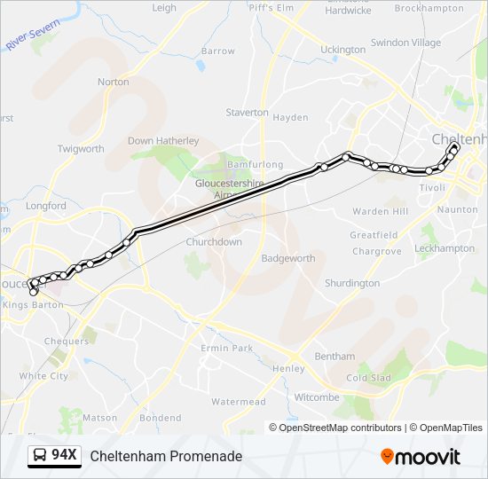 94X Bus Line Map