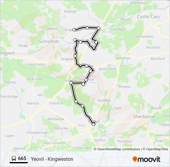 665 bus Line Map