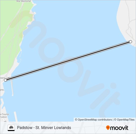 PADSTOW - ROCK FERRY Ferry Line Map