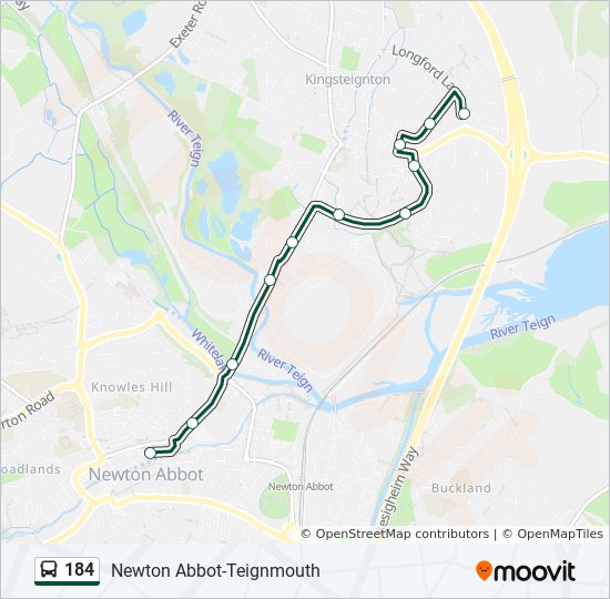 Bus 184 Route Map 184 Route: Schedules, Stops & Maps - Kingsteignton (Updated)